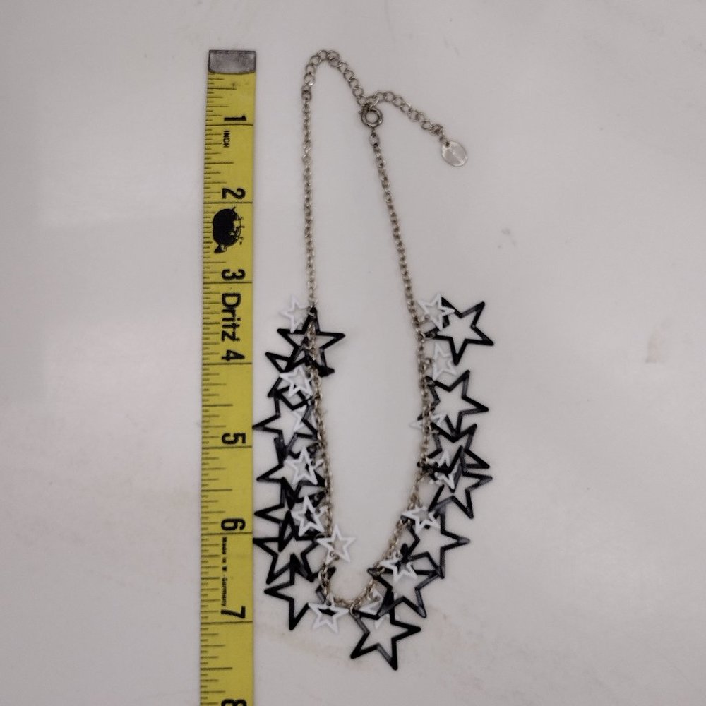 Silver Choker with Black & White Stars - Picture 7 of 7